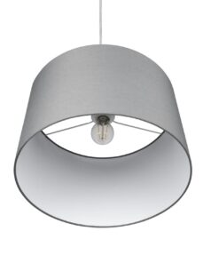 Κρεμαστό Φωτιστικό Νίκελ Ματ & Γκρι Αμπαζούρ HOTEL 1xE27 Φ40 Trio Lighting – 303300111