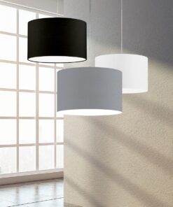 Κρεμαστό Φωτιστικό Νίκελ Ματ & Γκρι Αμπαζούρ HOTEL 1xE27 Φ40 Trio Lighting – 303300111