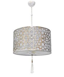 Κρεμαστό Φωτιστικό 3xΕ/27 CASABLANCA 1L WHITE-BRONZE Heronia – 14-0285