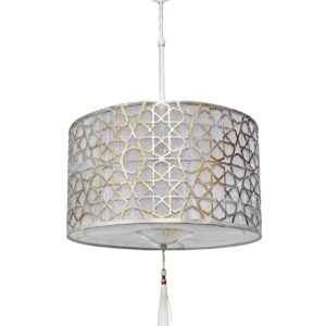 Κρεμαστό Φωτιστικό 3xΕ/27 CASABLANCA 1L WHITE-BRONZE Heronia – 14-0285