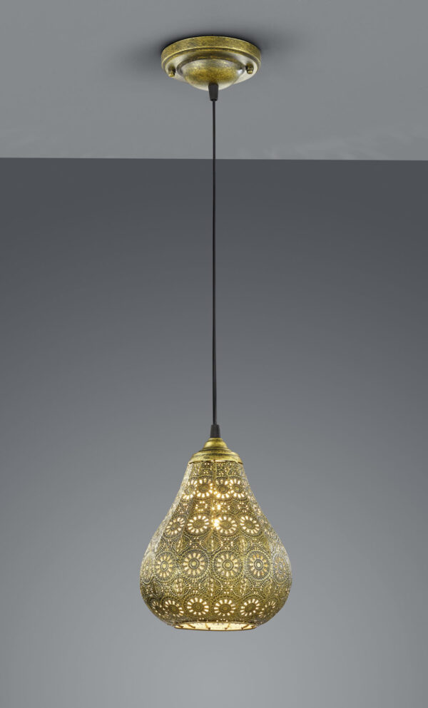 Κρεμαστό Φωτιστικό Trio Lighting   E14 Αντικέ Ορείχαλκος Μεταλλικό    303700104