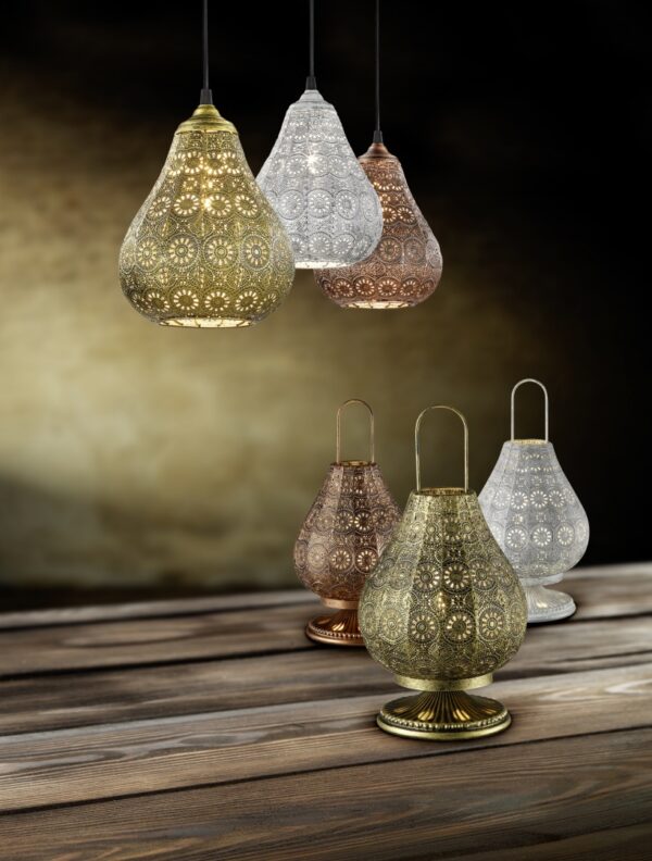 Κρεμαστό Φωτιστικό Trio Lighting   E14 Αντικέ Ορείχαλκος Μεταλλικό    303700104