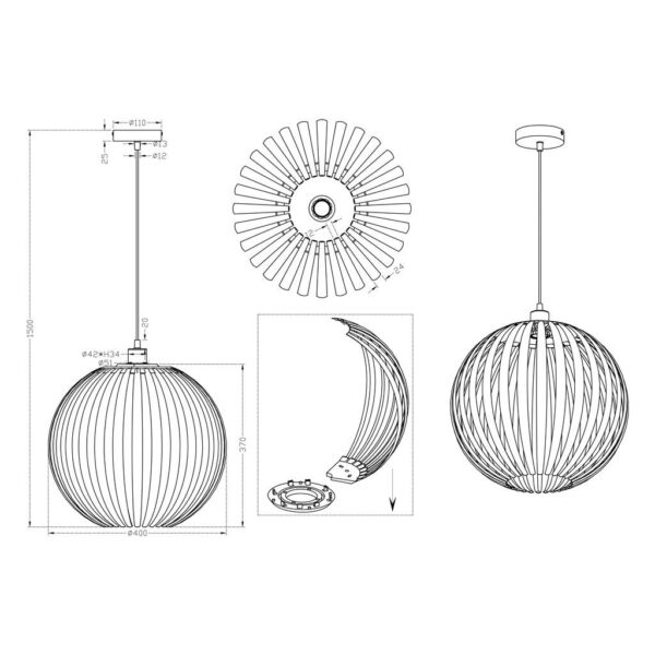 Κρεμαστό Φωτιστικό Trio Lighting   E27 Διάφανο Ακρυλικό    304100100