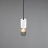 Κρεμαστό Φωτιστικό TOSH Trio Lighting 1x E27 Μαύρο-Άσπρο Ξύλο με Μεταλλικό Μαύρο Πλέγμα – 304300134