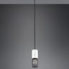 Κρεμαστό Φωτιστικό TOSH Trio Lighting 1x E27 Μαύρο-Άσπρο Ξύλο με Μεταλλικό Μαύρο Πλέγμα – 304300134