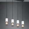 Κρεμαστό Φωτιστικό Ράγα TOSH Trio Lighting 4x E27 Μαύρο Μεταλλικό Πλέγγμα & Άσπρο Ξύλο – 304300434
