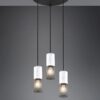Κρεμαστό Φωτιστικό Ροζέτα TOSH Trio Lighting 3xE27 Μαύρο-Άσπρο Ξύλο με Μεταλλικό Μαύρο Πλέγμα – 304330334
