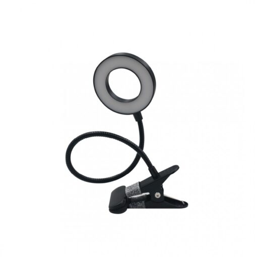 InLight Φωτιστικό LED Γραφείου 7W 3CCT (by switch) με κλίπ σε μαύρο χρώμα D:38cm (3044-BL)