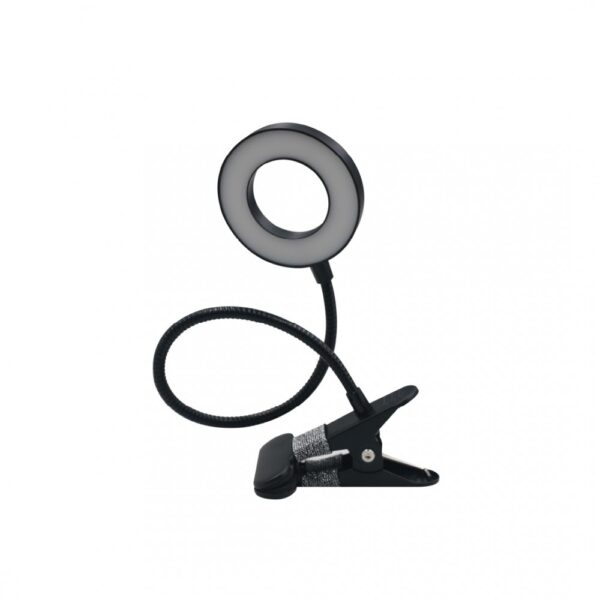 InLight Φωτιστικό LED Γραφείου 7W 3CCT (by switch) με κλίπ σε μαύρο χρώμα D:38cm (3044-BL)
