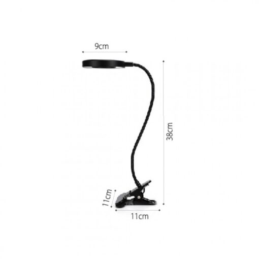 InLight Φωτιστικό LED Γραφείου 7W 3CCT (by switch) με κλίπ σε μαύρο χρώμα D:38cm (3044-BL)