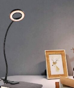 InLight Φωτιστικό LED Γραφείου 7W 3CCT (by switch) με κλίπ σε μαύρο χρώμα D:38cm (3044-BL)