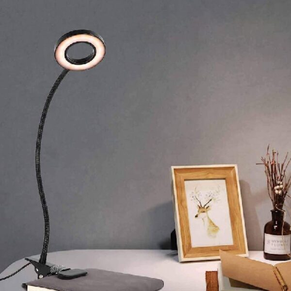 InLight Φωτιστικό LED Γραφείου 7W 3CCT (by switch) με κλίπ σε μαύρο χρώμα D:38cm (3044-BL)