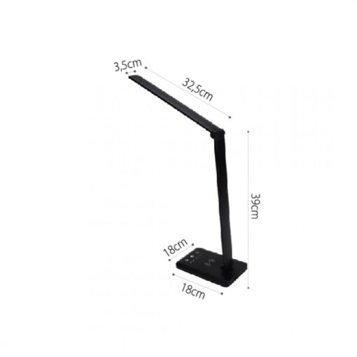 InLight Επιτραπέζιο φωτιστικό LED 7W 3CCT (by touch) σε μαύρο χρώμα D:39cm (3045-BL)