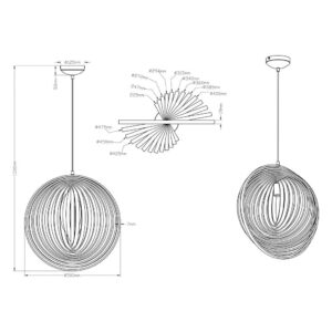 Κρεμαστό Φωτιστικό Trio Lighting   E27 Καφέ Ξύλο    305900126
