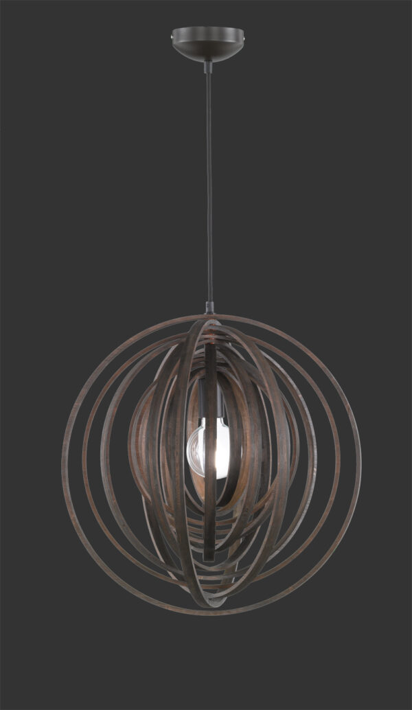 Κρεμαστό Φωτιστικό Trio Lighting   E27 Καφέ Ξύλο    305900126