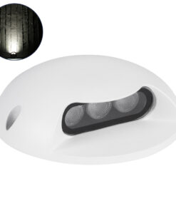 GloboStar® STEP-LUNA 90620 Επιφανειακό Φωτιστικό Σκαλοπατιού – Διαδρόμου LED 3W 345lm 10° DC 24V Αδιάβροχο IP65 Φ12 x Υ3cm Φυσικό Λευκό 4500K – Λευκό – 3 Years Warranty