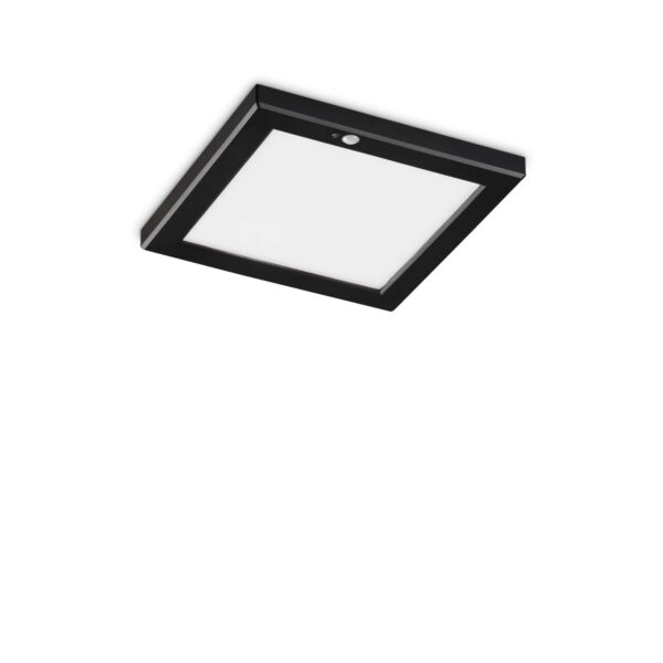 IDEAL LUX Χωνευτό Φωτιστικό Τοίχου AURA PL SQUARE LED 20W 3000K Μαύρου Χρώματος με Αισθητήρα Κίνησης - 290829