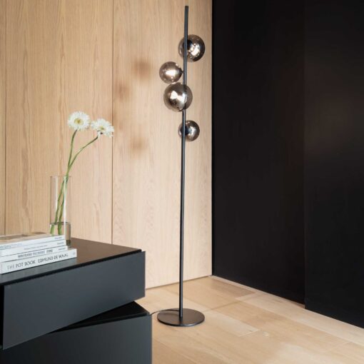 IDEAL LUX Φωτιστικό Δαπέδου PERLAGE 4xG9 Μαύρου Χρώματος – 306988