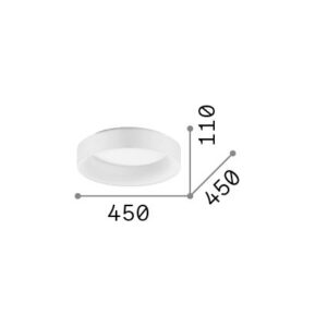 IDEAL LUX Led Φωτιστικό Οροφής LED 30W ZIGGY PL D45 Μαύρο 3000Κ Θερμό  – 307206