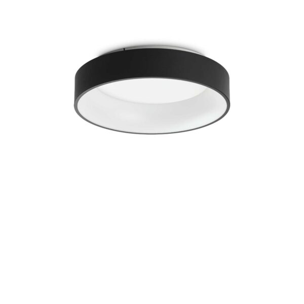 IDEAL LUX Led Φωτιστικό Οροφής LED 30W ZIGGY PL D45 Μαύρο 3000Κ Θερμό  - 307206