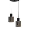 Κρεμαστό φωτιστικό 2φωτο φυμέ-μαύρο MIRROR-C Heronia – 02-0420