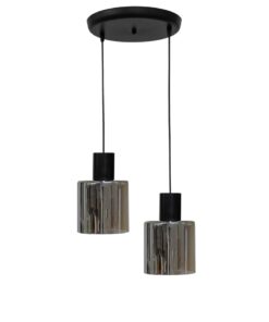 Κρεμαστό φωτιστικό 2φωτο φυμέ-μαύρο MIRROR-C Heronia – 02-0420