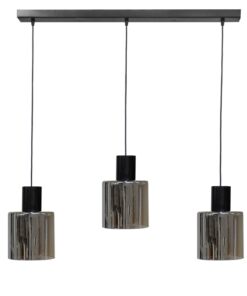 Κρεμαστό φωτιστικό 3φωτο φυμέ-μαύρο MIRROR-C Heronia – 02-0421