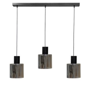 Κρεμαστό φωτιστικό 3φωτο φυμέ-μαύρο MIRROR-C Heronia – 02-0421