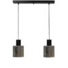 Κρεμαστό φωτιστικό 2φωτο φυμέ-μαύρο MIRROR-C Heronia – 02-0422