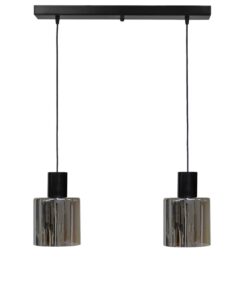 Κρεμαστό φωτιστικό 2φωτο φυμέ-μαύρο MIRROR-C Heronia – 02-0422
