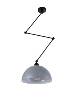 GloboStar® LOTUS 00937 Μοντέρνο Φωτιστικό Οροφής Μονόφωτο Γκρι Ματ Μεταλλικό Καμπάνα Φ30 x Y21cm