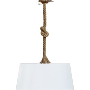 Μονόφωτο πλαστικό Με Σχοινί Λευκό Φ35cm DRUM Heronia – 31-1351