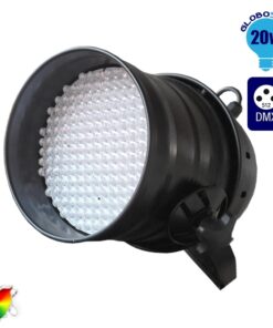 Επαγγελματική Κεφαλή PAR 177 LED 20W 230V 60° DMX512 Μαύρο Χρώμα RGB GloboStar 51119