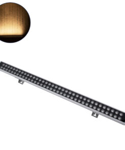 GloboStar® WASHER-GAIA 90215 Μπάρα Φωτισμού Wall Washer LED 144W 12960lm 10° DC 24V Αδιάβροχο IP67 L100 x W7.3 x H4.3cm Θερμό Λευκό 2700K – Ασημί – 3 Years Warranty