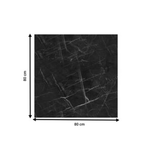 Επιφάνεια τραπεζιού Saran pakoworld μαύρο μαρμάρου 80×80εκ 310-000029