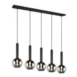 Κρεμαστό Φωτιστικό Trio Lighting CLAYTON  5x E27 Μαύρο Ματ Μεταλλικό   – 310300532