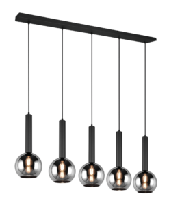 Κρεμαστό Φωτιστικό Trio Lighting CLAYTON 5x E27 Μαύρο Ματ Μεταλλικό – 310300532