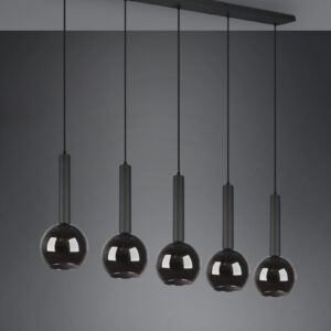 Κρεμαστό Φωτιστικό Trio Lighting CLAYTON  5x E27 Μαύρο Ματ Μεταλλικό   – 310300532