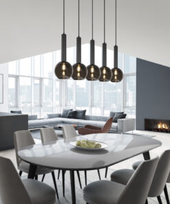 Κρεμαστό Φωτιστικό Trio Lighting CLAYTON 5x E27 Μαύρο Ματ Μεταλλικό – 310300532