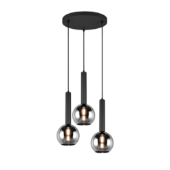 Κρεμαστό Φωτιστικό Trio Lighting CLAYTON 3x E27 Μαύρο Ματ Μεταλλικό – 310390332