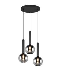 Κρεμαστό Φωτιστικό Trio Lighting CLAYTON 3x E27 Μαύρο Ματ Μεταλλικό – 310390332