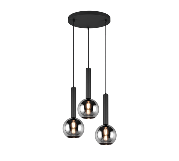 Κρεμαστό Φωτιστικό Trio Lighting CLAYTON  3x E27 Μαύρο Ματ Μεταλλικό   - 310390332