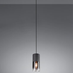 Κρεμαστό Φωτιστικό Trio Lighting 1x E27 Μαύρο Ματ Μεταλλικό με Φιμέ Γυαλί – 310600132