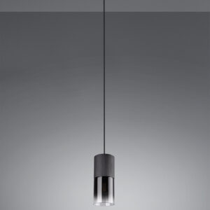 Κρεμαστό Φωτιστικό Trio Lighting 1x E27 Μαύρο Ματ Μεταλλικό με Φιμέ Γυαλί –  310600132