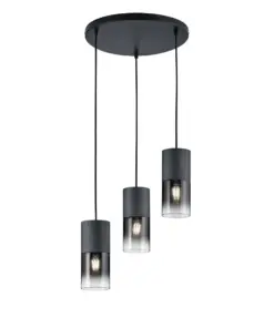 Κρεμαστό Φωτιστικό Trio Lighting E27 Μαύρο Ματ Μεταλλικό 310630332