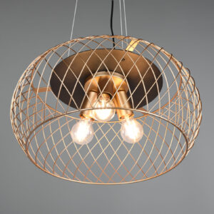 Κρεμαστό Φωτιστικό Trio Lighting TAMIL  3x E27 Ορείχαλκος Ματ Μεταλλικό   – 311100308