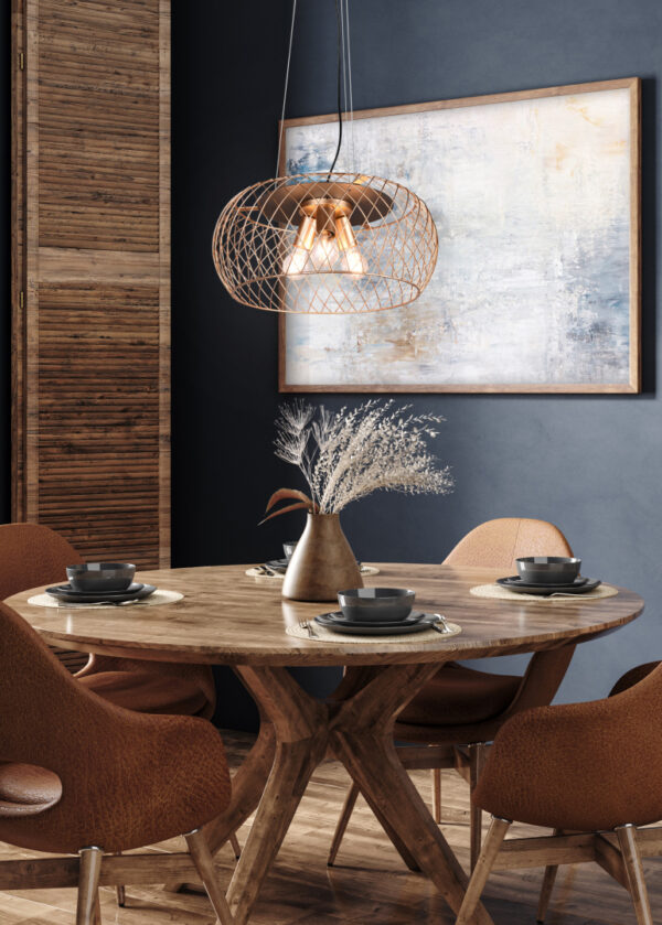Κρεμαστό Φωτιστικό Trio Lighting TAMIL  3x E27 Ορείχαλκος Ματ Μεταλλικό   – 311100308