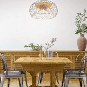 Κρεμαστό Φωτιστικό Trio Lighting TAMIL  3x E27 Νίκελ Αντικέ Μεταλλικό   – 311100367