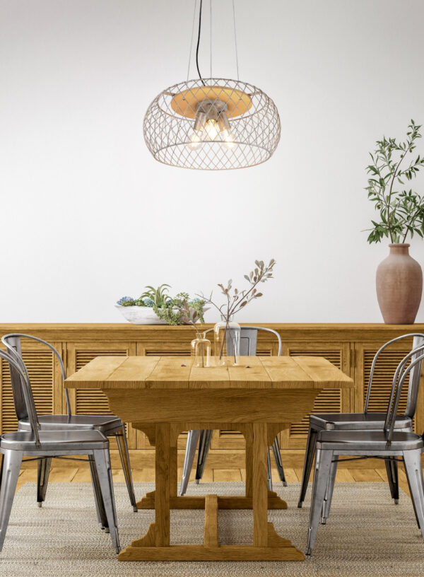 Κρεμαστό Φωτιστικό Trio Lighting TAMIL  3x E27 Νίκελ Αντικέ Μεταλλικό   – 311100367