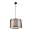 Κρεμαστό Φωτιστικό Trio Lighting BURTON 1x E27 Μαύρο Ματ με Υφασμάτινο Αμπαζούρ – 311400132